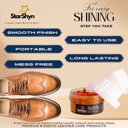LIGHT TAN OR YELLOW TAN SHOE CREAM POLISH
